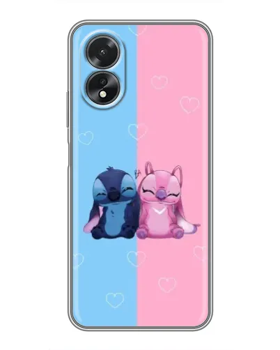 Чехол для OPPO A17 с картинкой «Stitch и Angel Love»