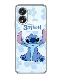 Чехол для OPPO A17 с картинкой «Stitch среди цветов» Чехол для OPPO A17 с картинкой «Stitch среди цветов»