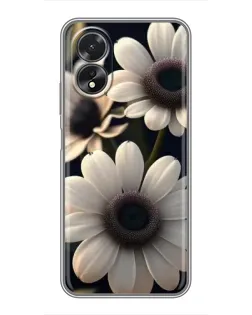 Чехол для OPPO A17 с картинкой «Белые маргаритки макро»