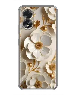 Чехол для OPPO A17 с картинкой «Белие бумажние  цвети»