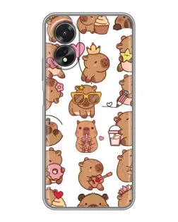Чехол для OPPO A17 с картинкой «Стикерпак с капибарами»