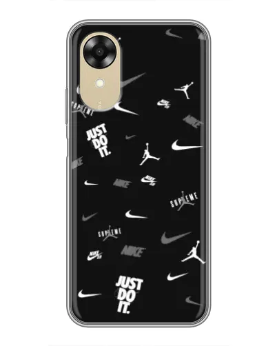 Чехол для OPPO A17k с картинкой «Nike Black Pattern»