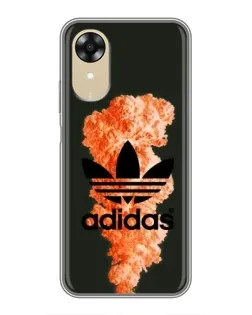 Чехол для OPPO A17k с картинкой «Оранжевый дым Adidas»