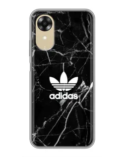 Чехол для OPPO A17k с картинкой «Белый мрамор Adidas»