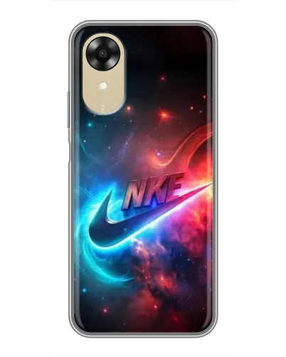 Чехол для OPPO A17k с картинкой «Огненный логотип Nike»