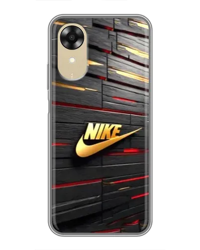 Чехол для OPPO A17k с картинкой «Золотой Nike на металле»