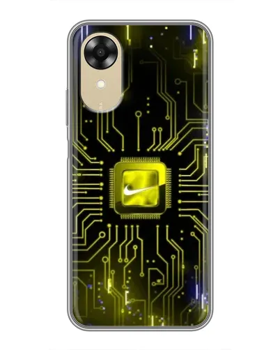 Чехол для OPPO A17k с картинкой «Nike — золотая искра»