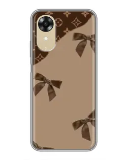 Чехол для OPPO A17k с картинкой «LV — кофейный атлас»