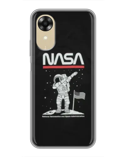 Чехол для OPPO A17k с картинкой «NASA — шагаем по Луне»