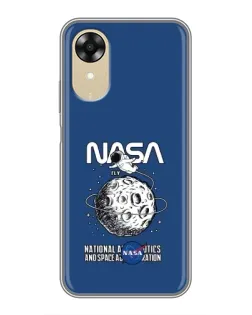 Чехол для OPPO A17k с картинкой «NASA — лунная миссия»