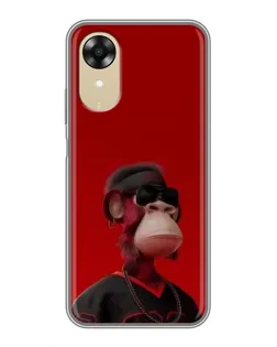 Чехол для OPPO A17k с картинкой «Bored Ape в красном»