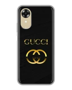 Чехол для OPPO A17k с картинкой «Золотой логотип Gucci»