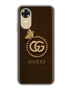 Чехол для OPPO A17k с картинкой «Gucci — золотая бабочка»