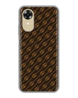 Чехол для OPPO A17k с картинкой «Gucci — золотые диагонали»