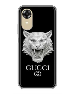 Чехол для OPPO A17k с картинкой «Gucci — серебряный лев» Чехол для OPPO A17k с картинкой «Gucci — серебряный лев»