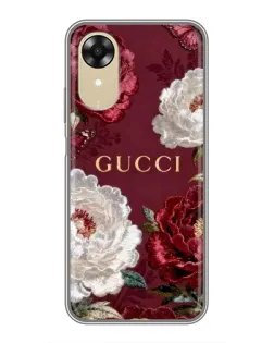 Чехол для OPPO A17k с картинкой «Gucci — бордовые розы» Чехол для OPPO A17k с картинкой «Gucci — бордовые розы»