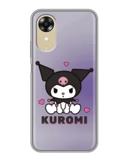 Чехол для OPPO A17k с картинкой «Kuromi — фиолетовый арт»