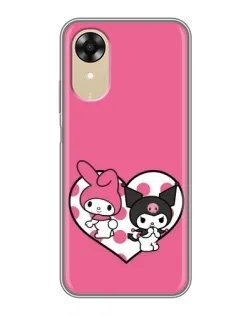 Чехол для OPPO A17k с картинкой «Kuromi и My Melody»