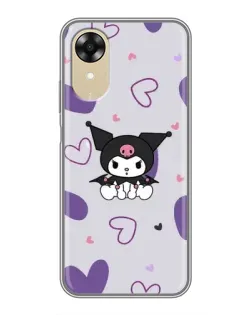 Чехол для OPPO A17k с картинкой «Kuromi и лавандовые сердца»