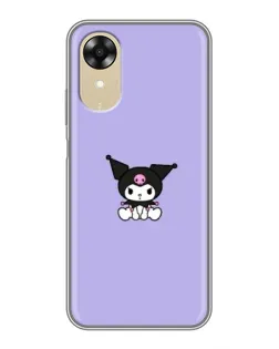 Чехол для OPPO A17k с картинкой «Kuromi — фиолетовый минимализм»
