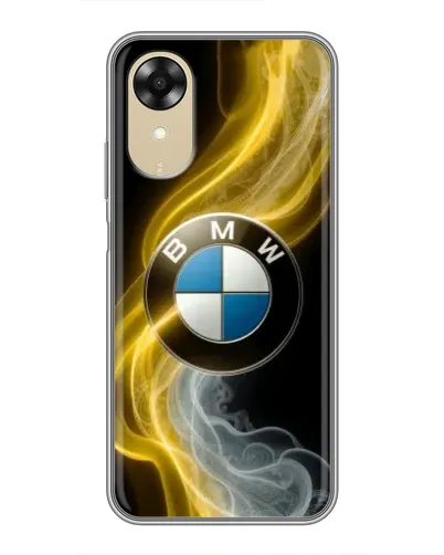 Чехол для OPPO A17k с картинкой «Золотистый дым BMW»