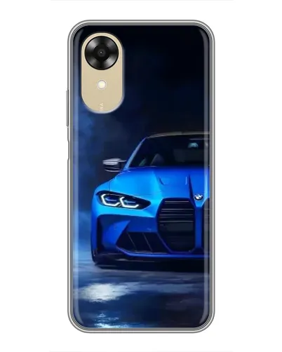 Чехол для OPPO A17k с картинкой «Голубая BMW M4»