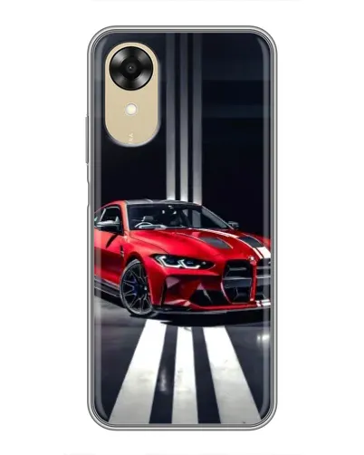 Чехол для OPPO A17k с картинкой «Красная BMW на дороге»