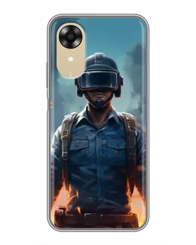 Чехол для OPPO A17k с картинкой «PUBG — реалистичный герой»