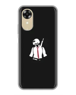 Чехол для OPPO A17k с картинкой «PUBG — силуэт воина»