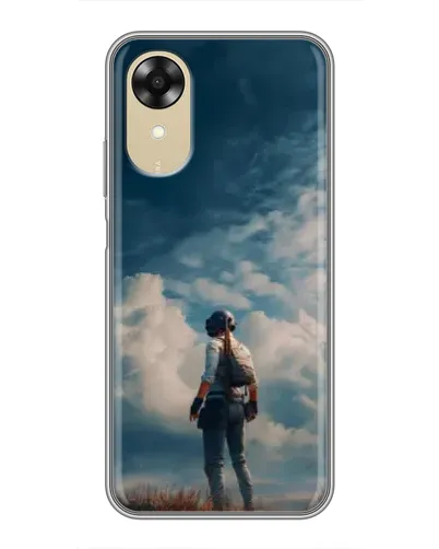 Чехол для OPPO A17k с картинкой «Герой PUBG на скале»