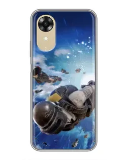Чехол для OPPO A17k с картинкой «Десант PUBG — прыжок»