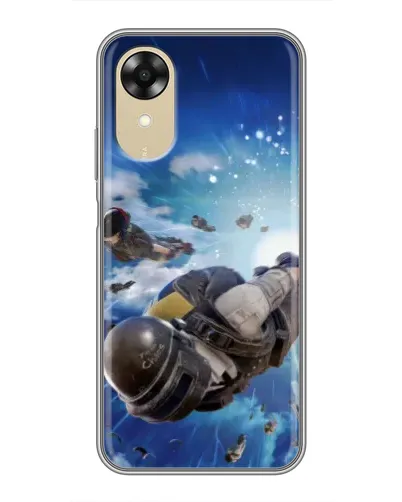 Чехол для OPPO A17k с картинкой «Десант PUBG — прыжок»