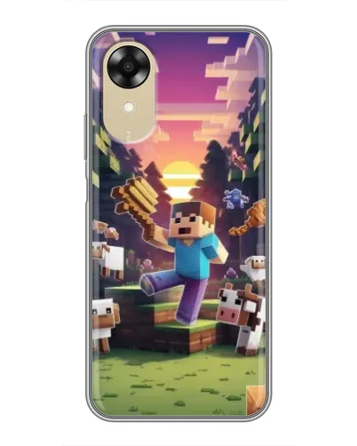 Чехол для OPPO A17k с картинкой «Стив на ферме»