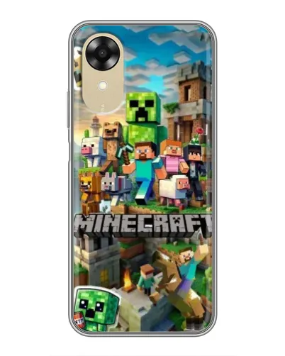 Чехол для OPPO A17k с картинкой «Замок Minecraft»
