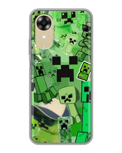 Чехол для OPPO A17k с картинкой «Криперы Minecraft»