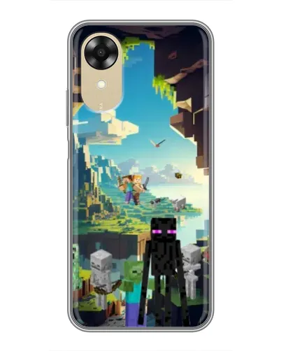 Чехол для OPPO A17k с картинкой «Эндермен в лесу»