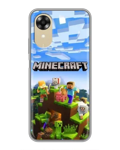 Чехол для OPPO A17k с картинкой «Minecraft классический мир»