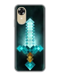 Чехол для OPPO A17k с картинкой «Алмазный меч неон»