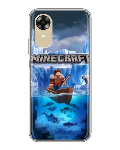 Чехол для OPPO A17k с картинкой «Minecraft ледяной мир»