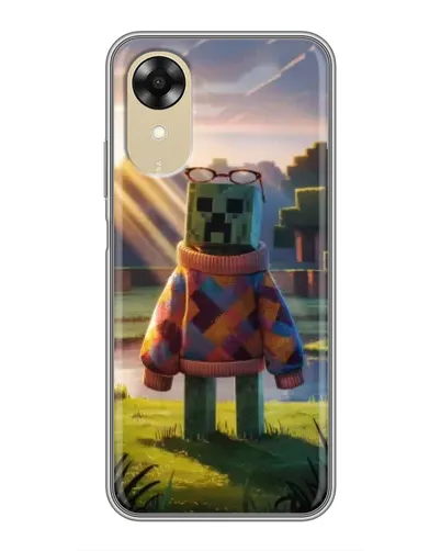 Чехол для OPPO A17k с картинкой «Крипер в свитере»