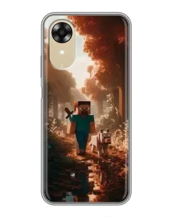 Чехол для OPPO A17k с картинкой «Стив в лесу»