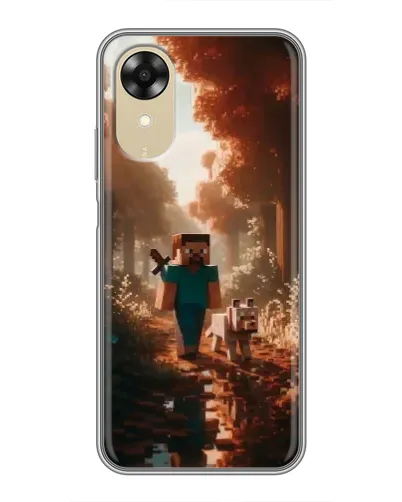 Чехол для OPPO A17k с картинкой «Стив в лесу»