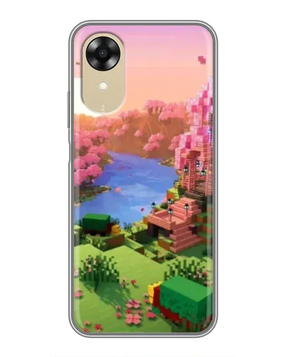 Чехол для OPPO A17k с картинкой «Розовое дерево Minecraft»