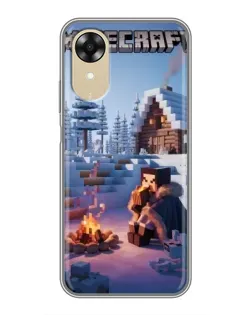 Чехол для OPPO A17k с картинкой «Зимний Minecraft»