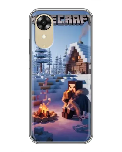 Чехол для OPPO A17k с картинкой «Зимний Minecraft»