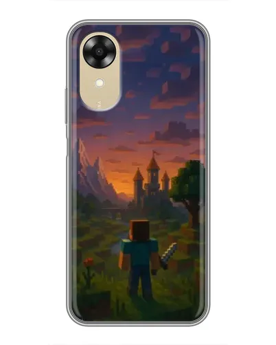 Чехол для OPPO A17k с картинкой «Стив у башни»