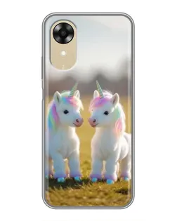 Чехол для OPPO A17k с картинкой «Пара единорогов»