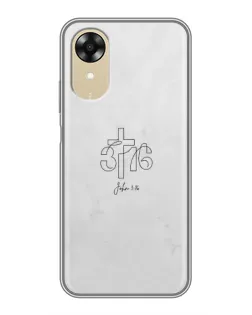 Чохол для OPPO A17k з картинкою «Івана 3:16 Хрест»