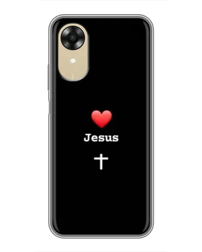 Чехол для OPPO A17k с картинкой «Сердце - Jesus»