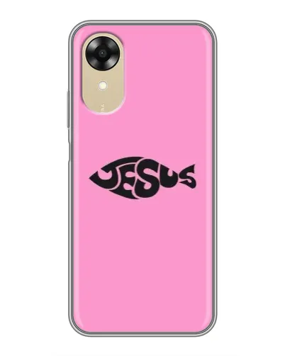 Чехол для OPPO A17k с картинкой «Розовый символ  Jesus»
